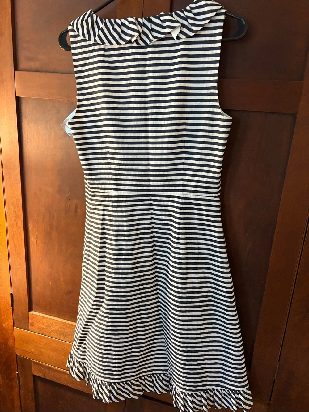 Kate Spade New York Striped Navy and White Midi Dress